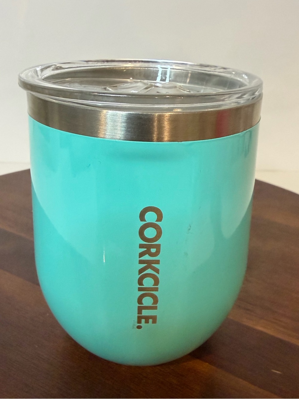 Corkcicle 12 oz Gloss Turquoise Mint Stainless Steel Insulated Stemless Tumbler